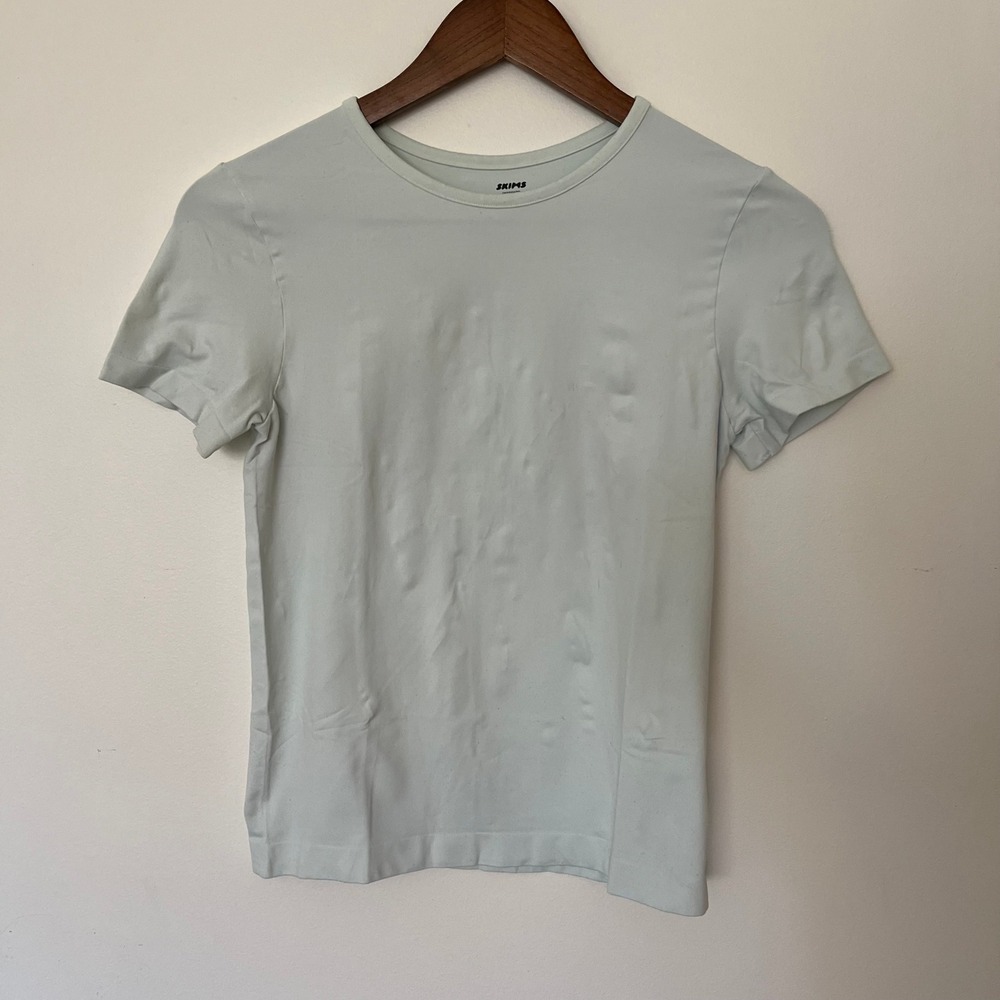 SKIMS Fits Everybody Short Sleeve T-Shirt Mint Green 1X Crew Neck Slim Fit Tee